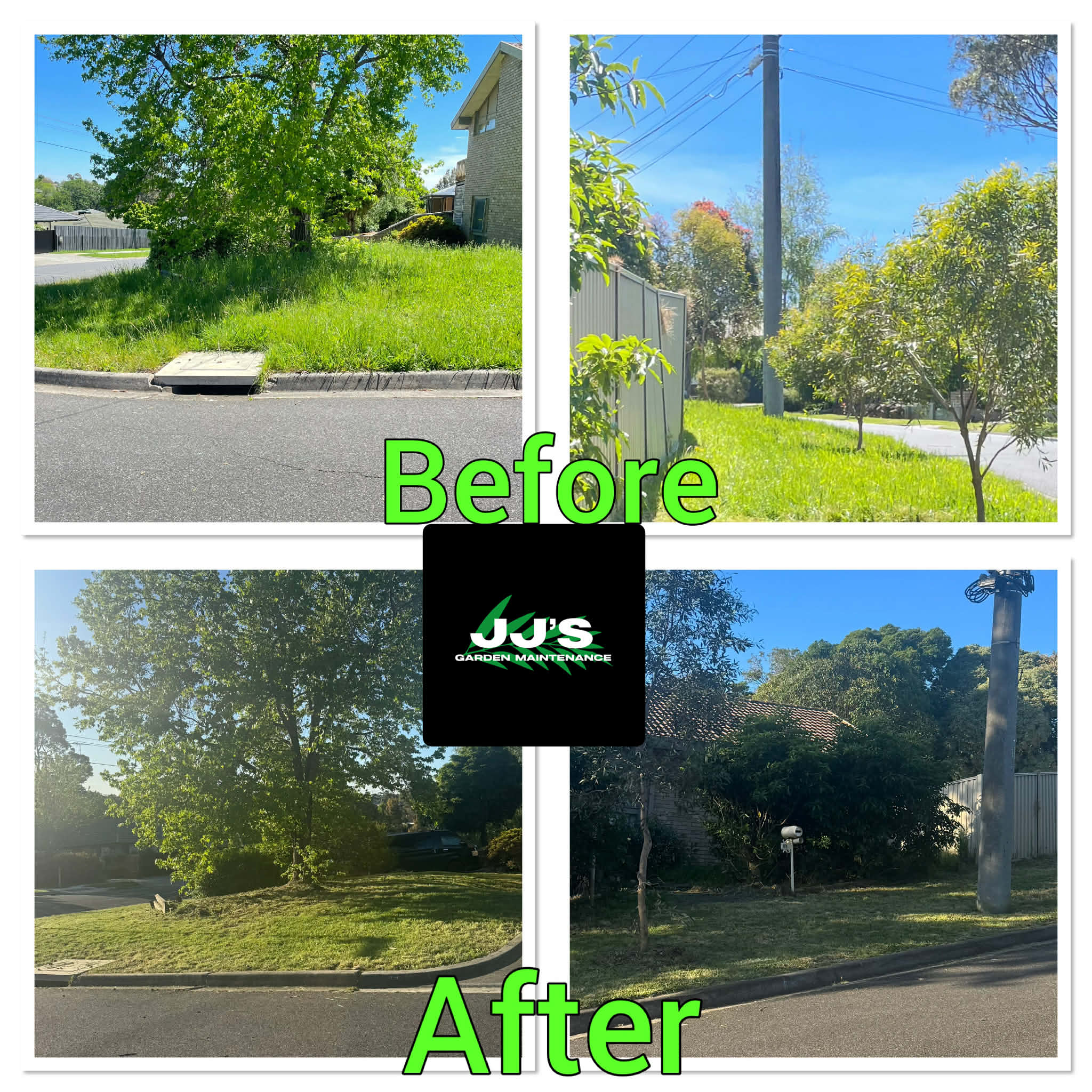 Before and after garden transformation by JJ's Garden Maintenance in Melbourne Eastern Suburbs