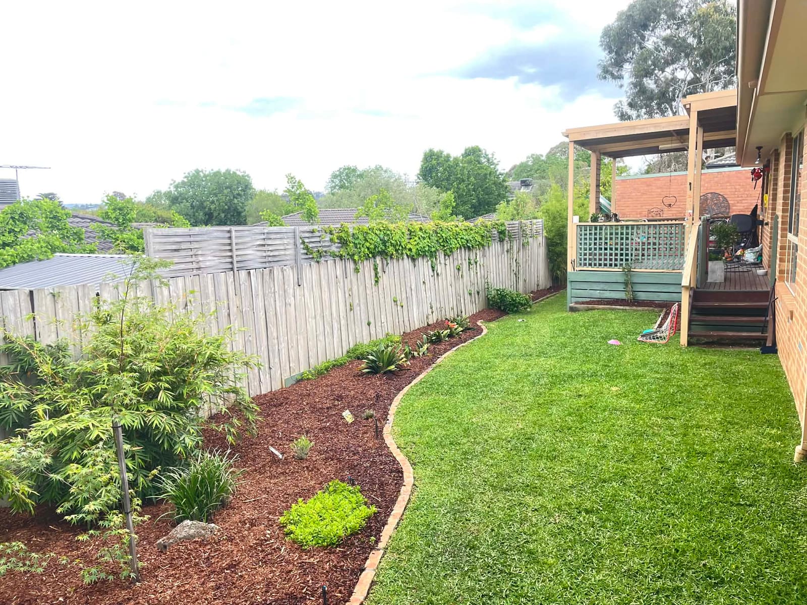 Backyard renovation with new plants in Mitcham